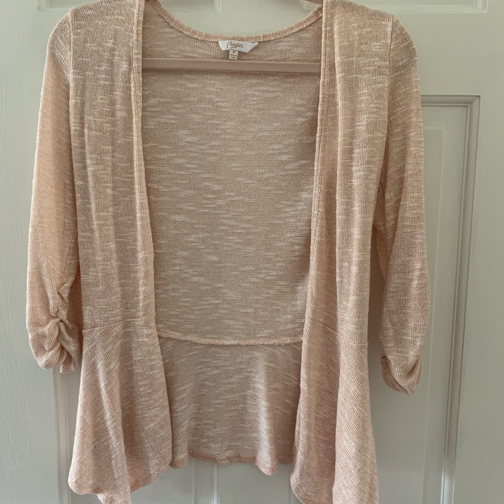 Soft pink Candie’s cardigan